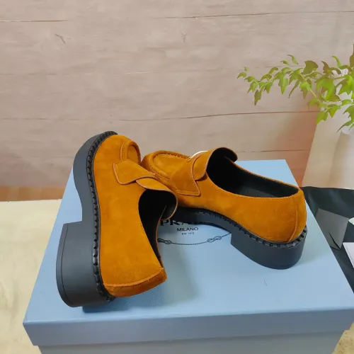 Replica Prada Leather Shoes For Women #1453216 $98.00 USD for Wholesale
