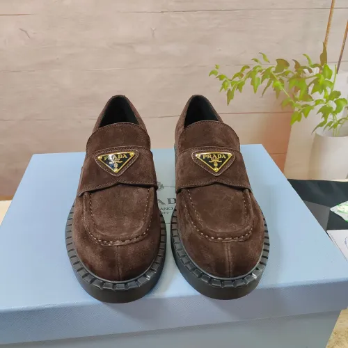 Replica Prada Leather Shoes For Women #1453221 $98.00 USD for Wholesale