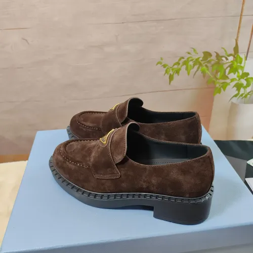 Replica Prada Leather Shoes For Women #1453221 $98.00 USD for Wholesale