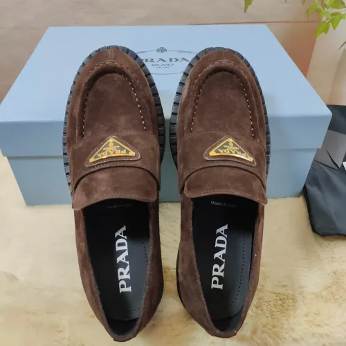 Replica Prada Leather Shoes For Men #1453223 $98.00 USD for Wholesale