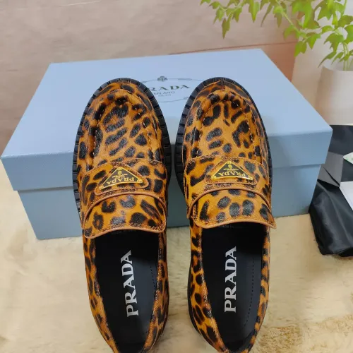 Replica Prada Leather Shoes For Women #1453225 $98.00 USD for Wholesale