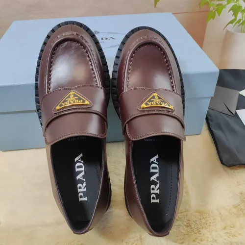 Replica Prada Leather Shoes For Women #1453227 $98.00 USD for Wholesale