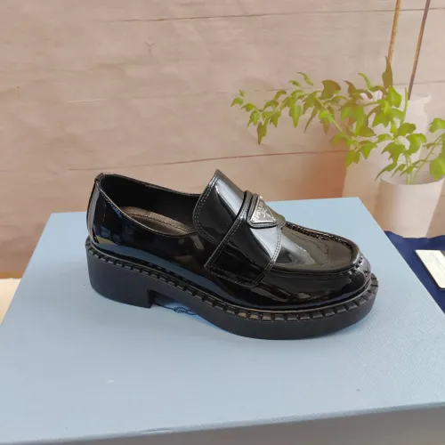 Replica Prada Leather Shoes For Women #1453232 $98.00 USD for Wholesale