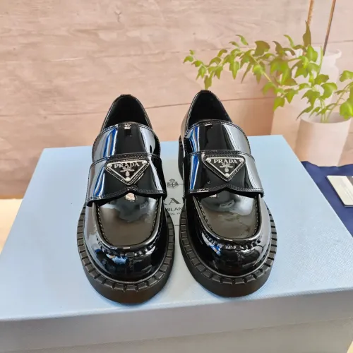 Replica Prada Leather Shoes For Women #1453232 $98.00 USD for Wholesale