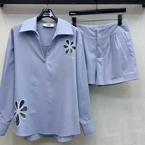 Wholesale Fendi Tracksuits Short Sleeved For Women #1453298 $96.00 USD, Wholesale Quality Replica Fendi Tracksuits