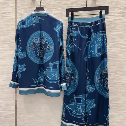 Replica Hermes Pajamas Long Sleeved For Women #1453467 $88.00 USD for Wholesale