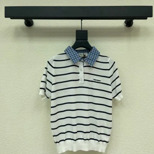 Wholesale MIU MIU T-Shirts Short Sleeved For Women #1453542 $72.00 USD, Wholesale Quality Replica MIU MIU T-Shirts