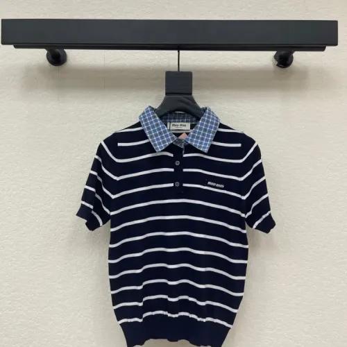 Wholesale MIU MIU T-Shirts Short Sleeved For Women #1453544 $72.00 USD, Wholesale Quality Replica MIU MIU T-Shirts