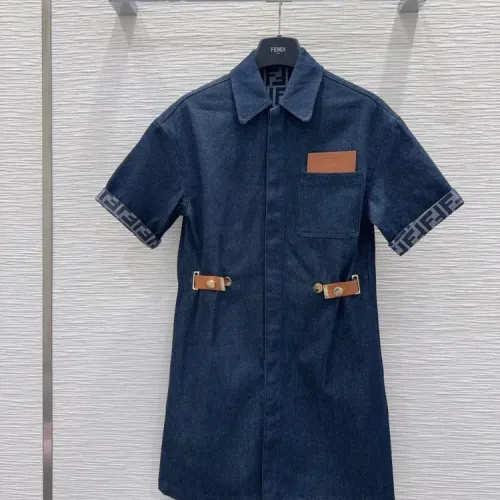 Wholesale Fendi Dresses Short Sleeved For Women #1453547 $132.00 USD, Wholesale Quality Replica Fendi Dresses