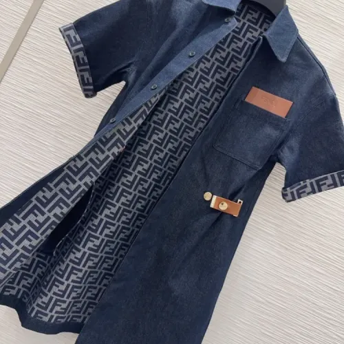 Replica Fendi Dresses Short Sleeved For Women #1453547 $132.00 USD for Wholesale