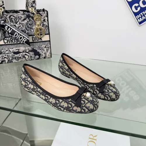Replica Christian Dior Flat Shoes For Women #1453692 $88.00 USD for Wholesale