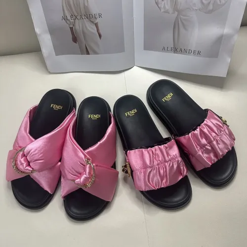 Replica Fendi Slippers For Women #1453870 $76.00 USD for Wholesale