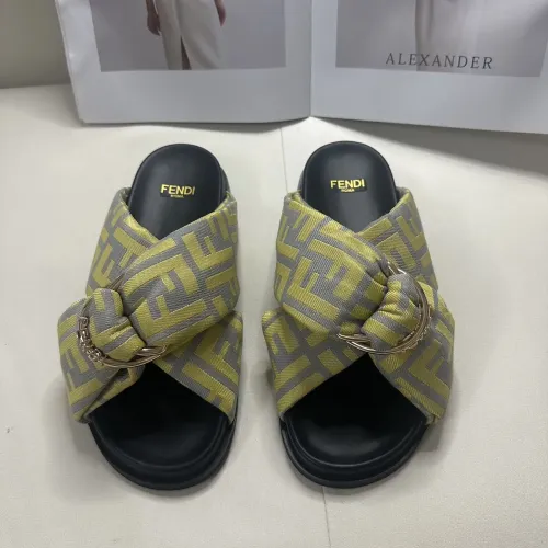Wholesale Fendi Slippers For Women #1453872 $76.00 USD, Wholesale Quality Replica Fendi Slippers