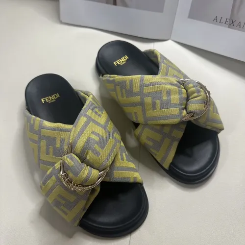 Replica Fendi Slippers For Women #1453872 $76.00 USD for Wholesale