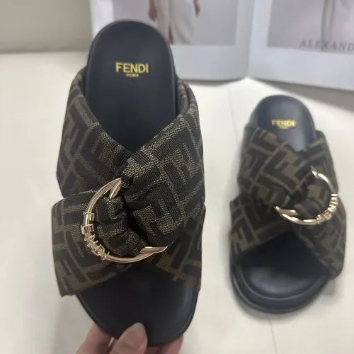 Replica Fendi Slippers For Women #1453878 $76.00 USD for Wholesale