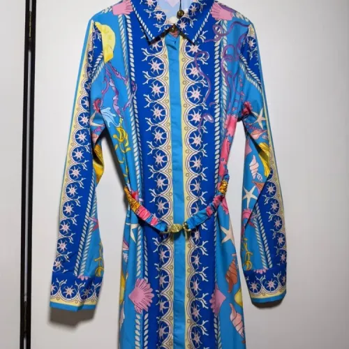 Replica Versace Dresses Long Sleeved For Women #1454442 $98.00 USD for Wholesale