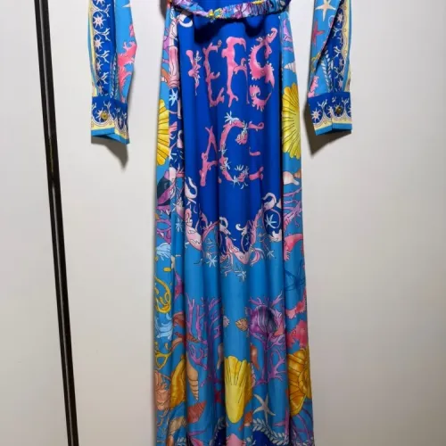 Replica Versace Dresses Long Sleeved For Women #1454442 $98.00 USD for Wholesale