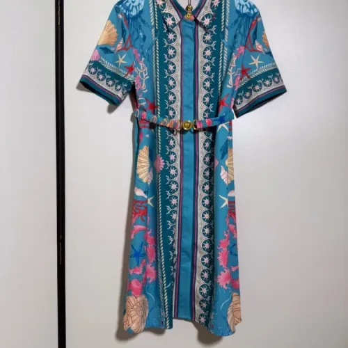 Wholesale Versace Dresses Short Sleeved For Women #1454443 $92.00 USD, Wholesale Quality Replica Versace Dresses