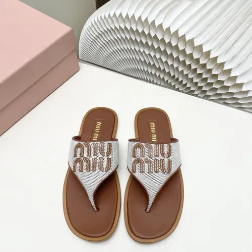 Replica MIU MIU Slippers For Women #1454487 $98.00 USD for Wholesale
