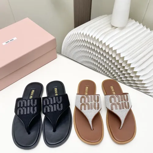 Replica MIU MIU Slippers For Women #1454488 $98.00 USD for Wholesale