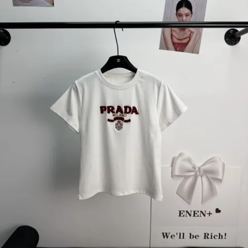 Wholesale Prada T-Shirts Short Sleeved For Women #1454540 $52.00 USD, Wholesale Quality Replica Prada T-Shirts