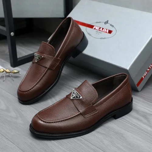 Wholesale Prada Leather Shoes For Men #1454617 $88.00 USD, Wholesale Quality Replica Prada Leather Shoes