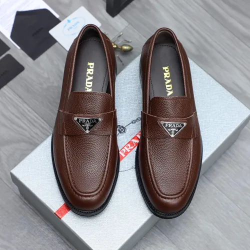 Replica Prada Leather Shoes For Men #1454617 $88.00 USD for Wholesale