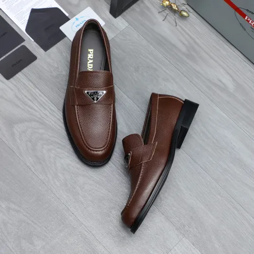 Replica Prada Leather Shoes For Men #1454617 $88.00 USD for Wholesale
