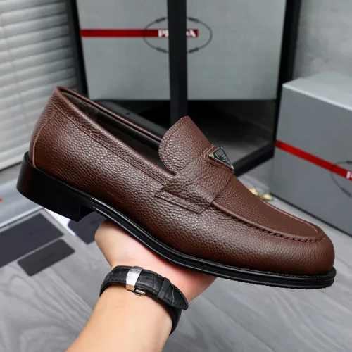 Replica Prada Leather Shoes For Men #1454617 $88.00 USD for Wholesale