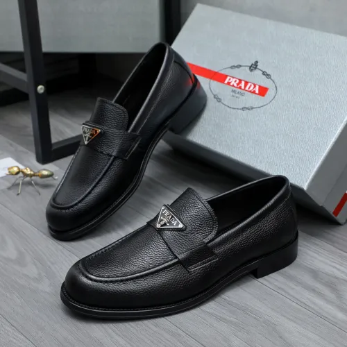 Wholesale Prada Leather Shoes For Men #1454620 $88.00 USD, Wholesale Quality Replica Prada Leather Shoes
