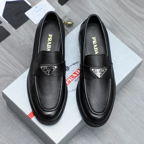 Replica Prada Leather Shoes For Men #1454620 $88.00 USD for Wholesale