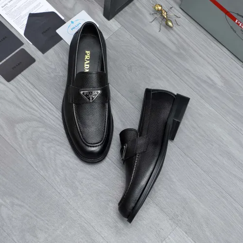 Replica Prada Leather Shoes For Men #1454620 $88.00 USD for Wholesale
