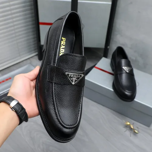 Replica Prada Leather Shoes For Men #1454620 $88.00 USD for Wholesale