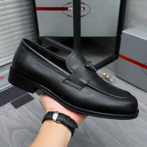 Replica Prada Leather Shoes For Men #1454620 $88.00 USD for Wholesale