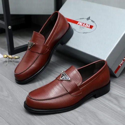 Wholesale Prada Leather Shoes For Men #1454621 $88.00 USD, Wholesale Quality Replica Prada Leather Shoes