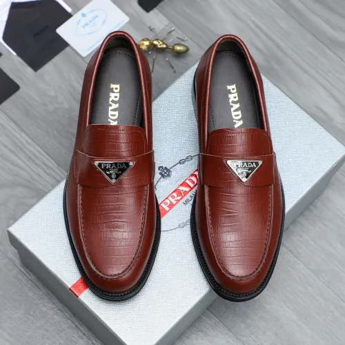 Replica Prada Leather Shoes For Men #1454621 $88.00 USD for Wholesale