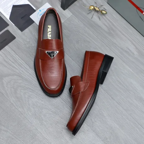 Replica Prada Leather Shoes For Men #1454621 $88.00 USD for Wholesale