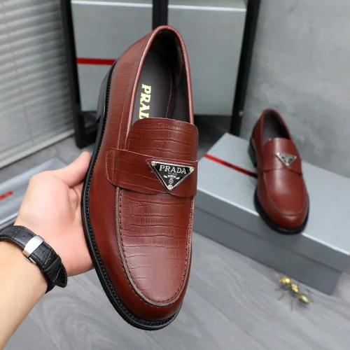 Replica Prada Leather Shoes For Men #1454621 $88.00 USD for Wholesale