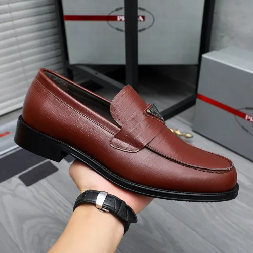 Replica Prada Leather Shoes For Men #1454621 $88.00 USD for Wholesale