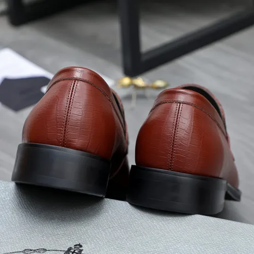 Replica Prada Leather Shoes For Men #1454621 $88.00 USD for Wholesale