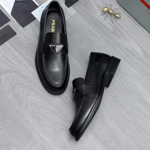 Replica Prada Leather Shoes For Men #1454622 $88.00 USD for Wholesale