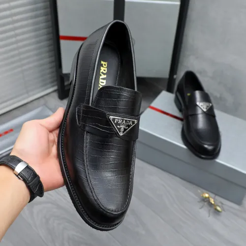 Replica Prada Leather Shoes For Men #1454622 $88.00 USD for Wholesale