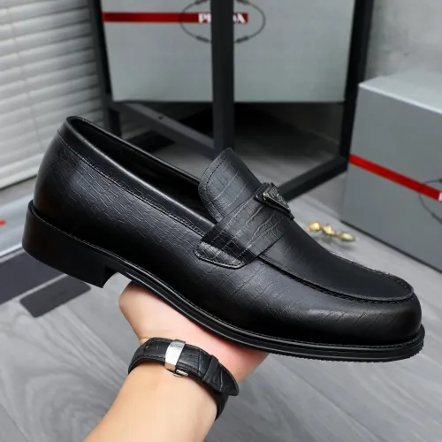 Replica Prada Leather Shoes For Men #1454622 $88.00 USD for Wholesale