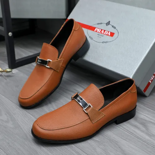 Wholesale Prada Leather Shoes For Men #1454709 $96.00 USD, Wholesale Quality Replica Prada Leather Shoes