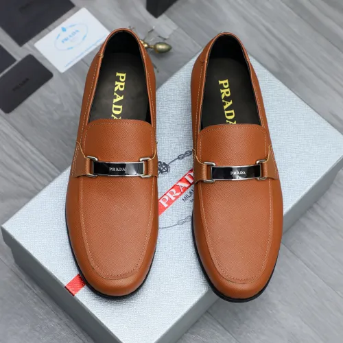Replica Prada Leather Shoes For Men #1454709 $96.00 USD for Wholesale