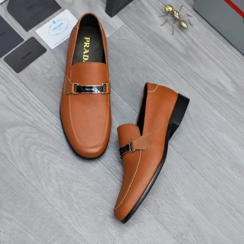 Replica Prada Leather Shoes For Men #1454709 $96.00 USD for Wholesale