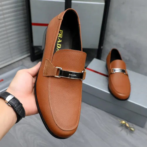 Replica Prada Leather Shoes For Men #1454709 $96.00 USD for Wholesale