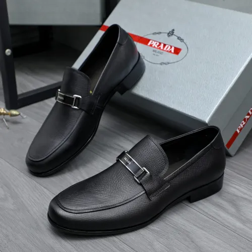 Wholesale Prada Leather Shoes For Men #1454710 $96.00 USD, Wholesale Quality Replica Prada Leather Shoes