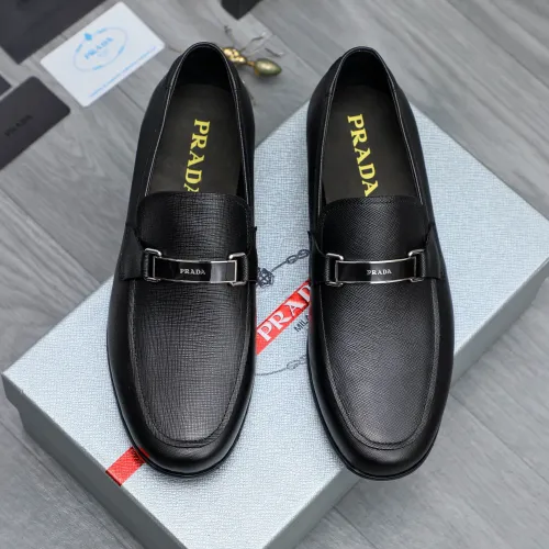 Replica Prada Leather Shoes For Men #1454710 $96.00 USD for Wholesale