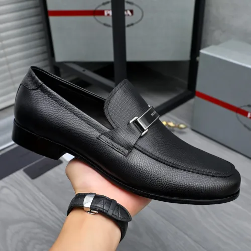 Replica Prada Leather Shoes For Men #1454710 $96.00 USD for Wholesale